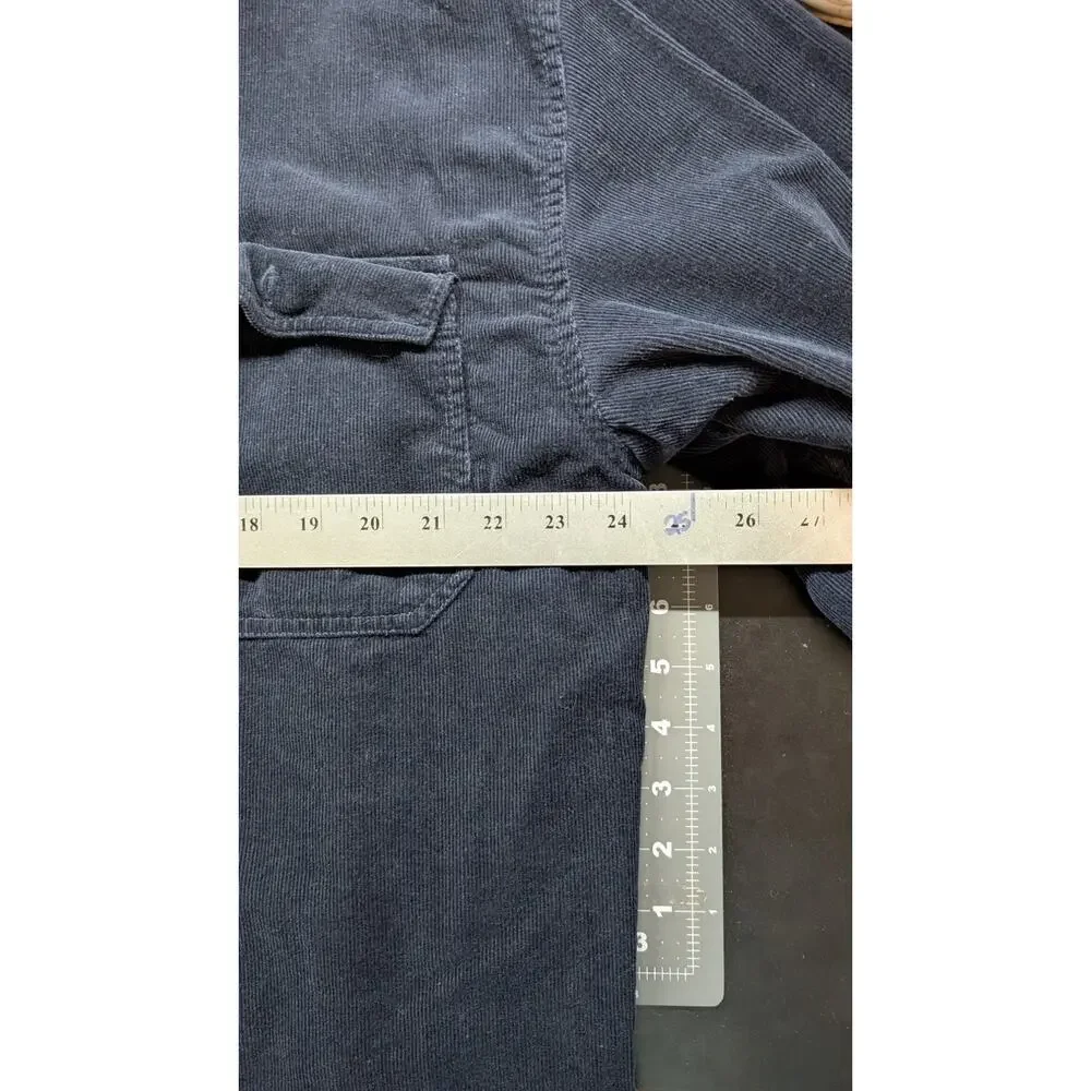 Levi Shacket Men XL Blue Corduroy Flannel Plaid Hunting Outdoors Grunge Y2K